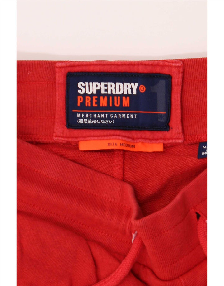 Męskie spodenki sportowe Superdry, średnioczerwone, bawełniane