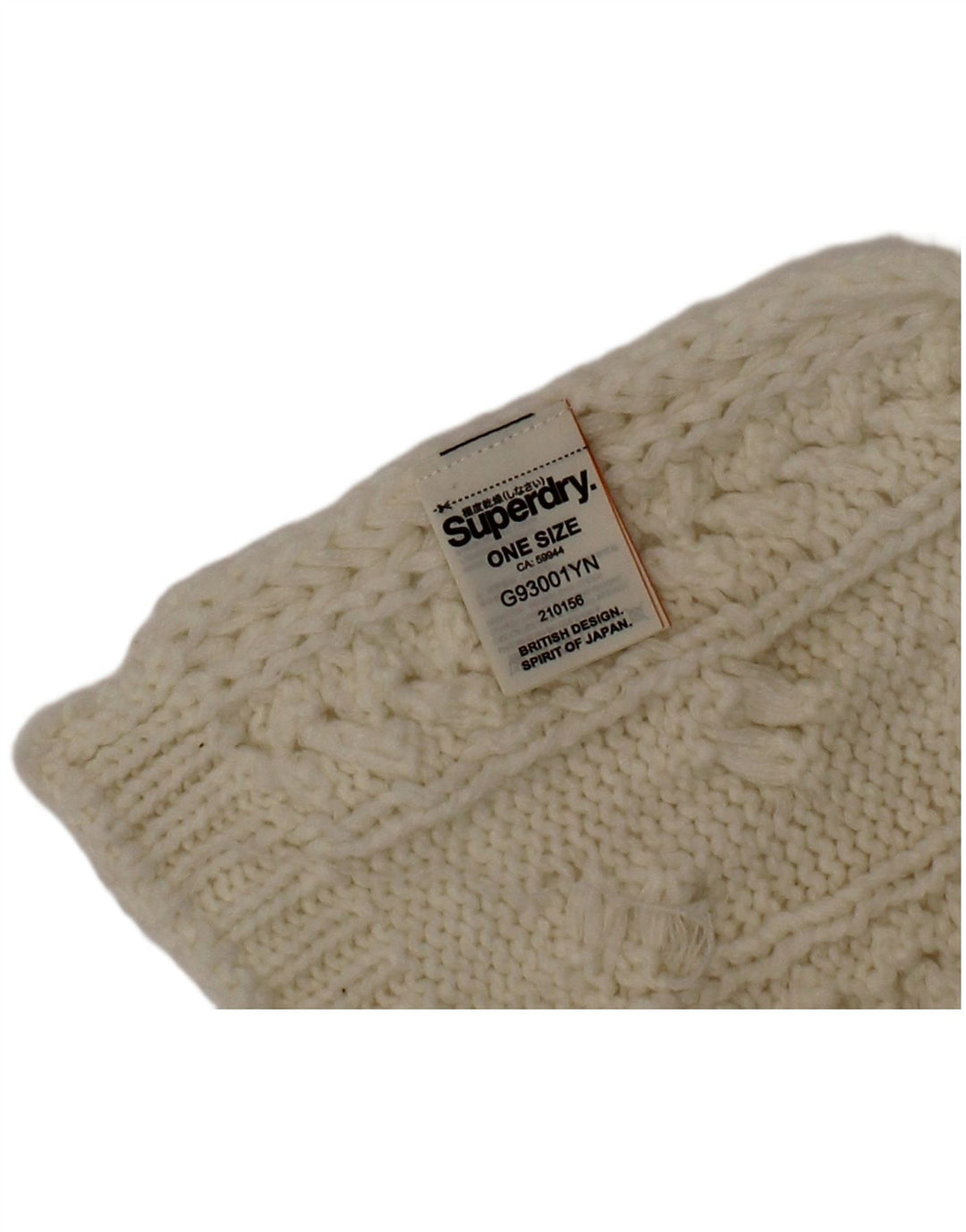 Damski szalik Superdry z dzianiny prostokątnej w jednym rozmiarze w kolorze złamanej bieli, akrylu