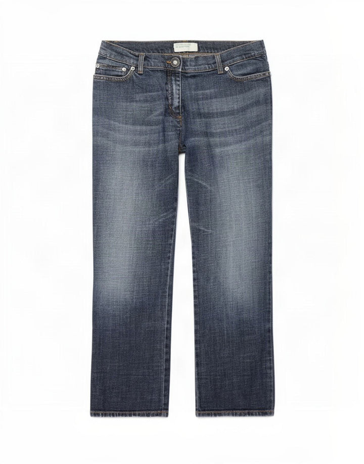 Damskie jeansy Benetton Crop Straight W32 L25 Niebieskie
