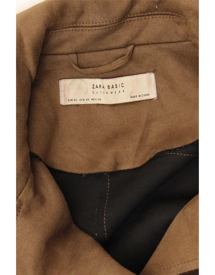 Damska kurtka motocyklowa Zara Crop UK 6 XS brązowa