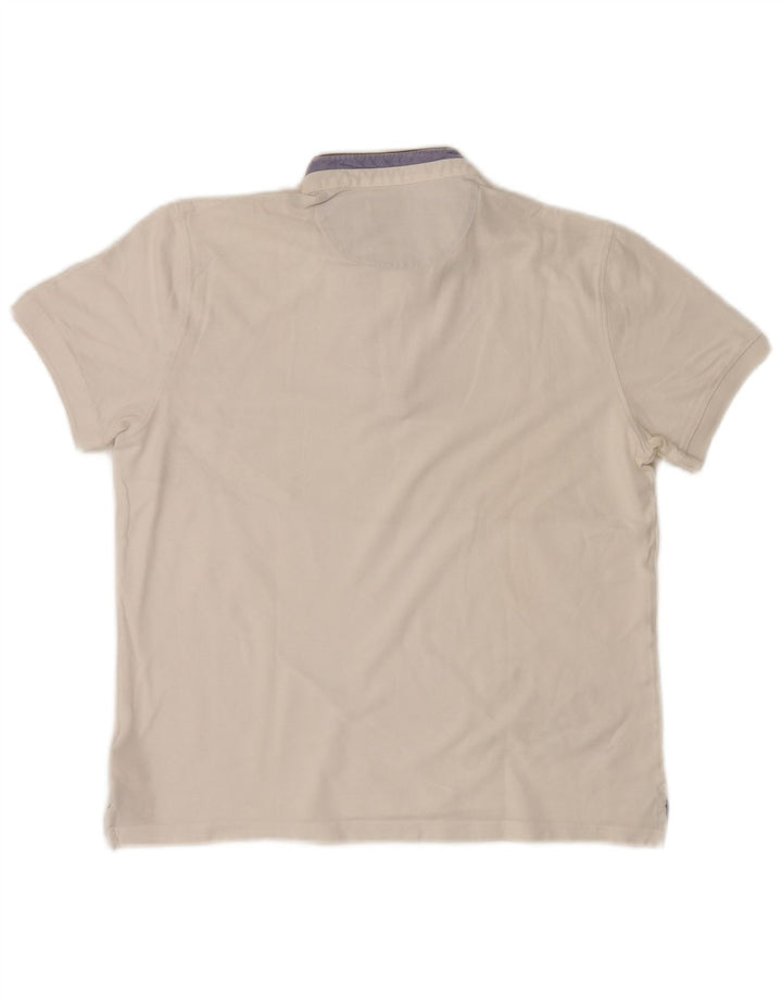 Męska koszulka polo Massimo Dutti, średnia biała bawełna