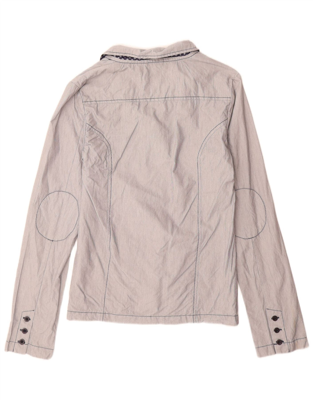 Kurtka damska North Pole zapinana na 3 guziki, UK 16, duża, niebieska, bawełniana w prążki