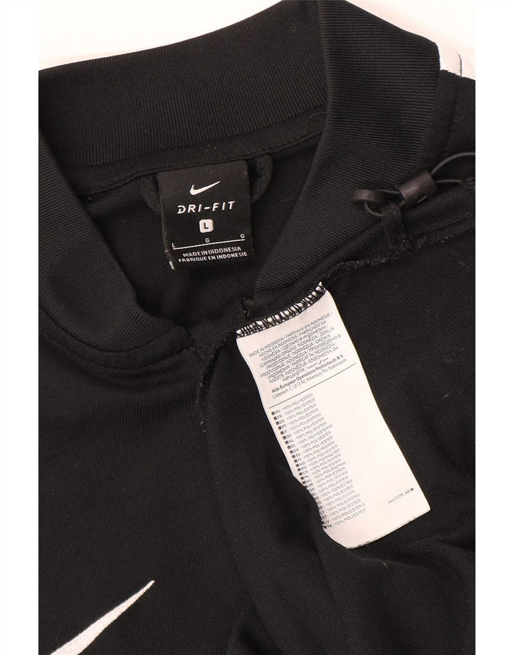 Męska kurtka dresowa Nike Dri Fit, duży, czarny poliester z blokami kolorów