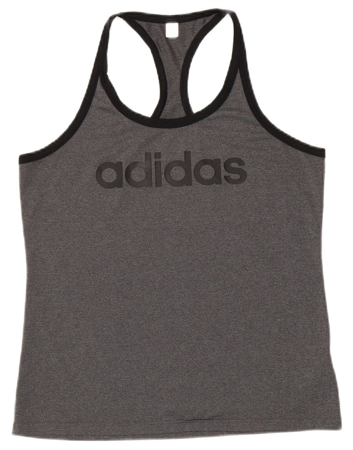 Damska kamizelka ADIDAS Climalite Graphic UK 12/14 Średni szary poliester