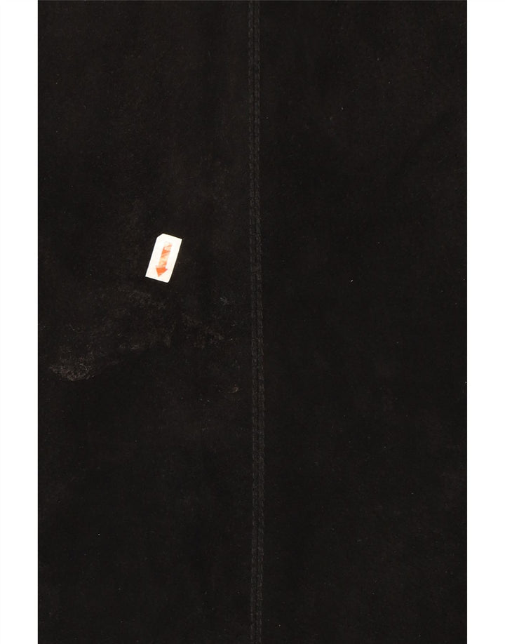 DINO' Z Womens Suede Gilet UK 14 Medium Black Leather