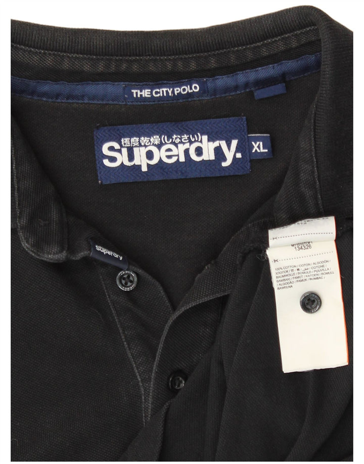 Męska koszulka polo SUPERDRY XL, czarna, bawełniana