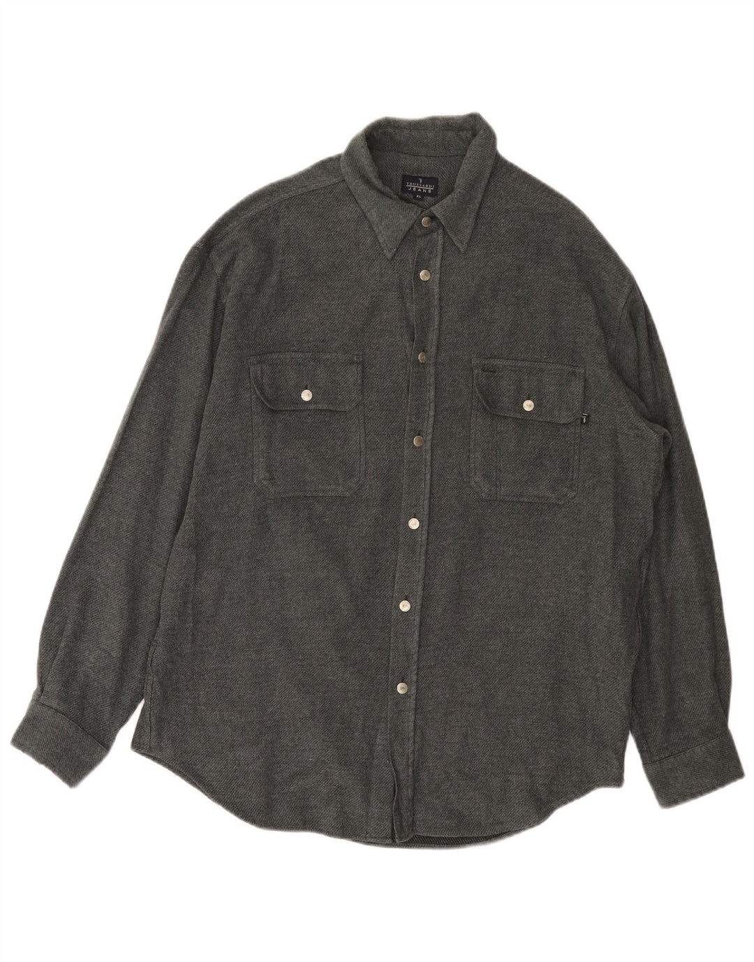 Koszula flanelowa męska Trussardi Jeans XL, szara wiskoza
