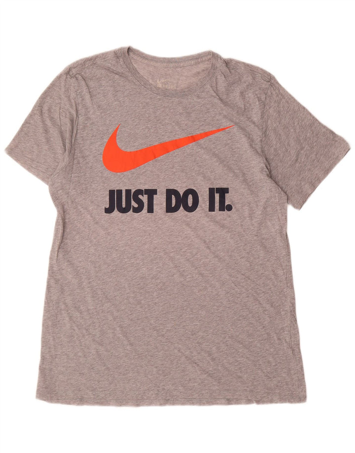 Męski T-shirt Nike z grafiką, duży, szary, nakrapiany