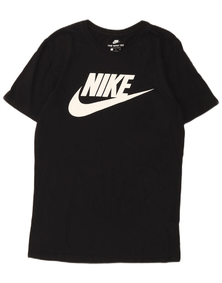 Męski T-shirt z grafiką Nike, mały, czarny, bawełniany