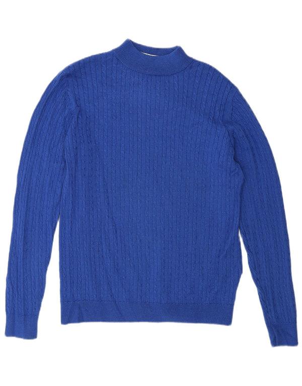 Damski sweter z golfem Castle of Ireland UK 14 Medium Blue