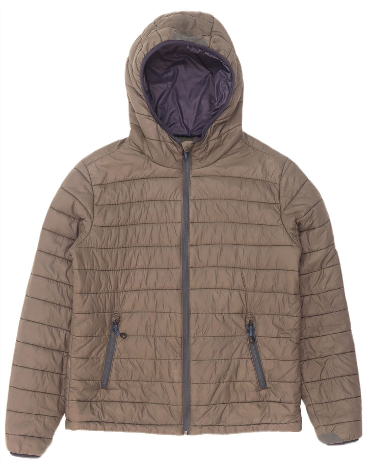 Męska wyściełana kurtka z kapturem North Sails UK 36 Small, szary nylon