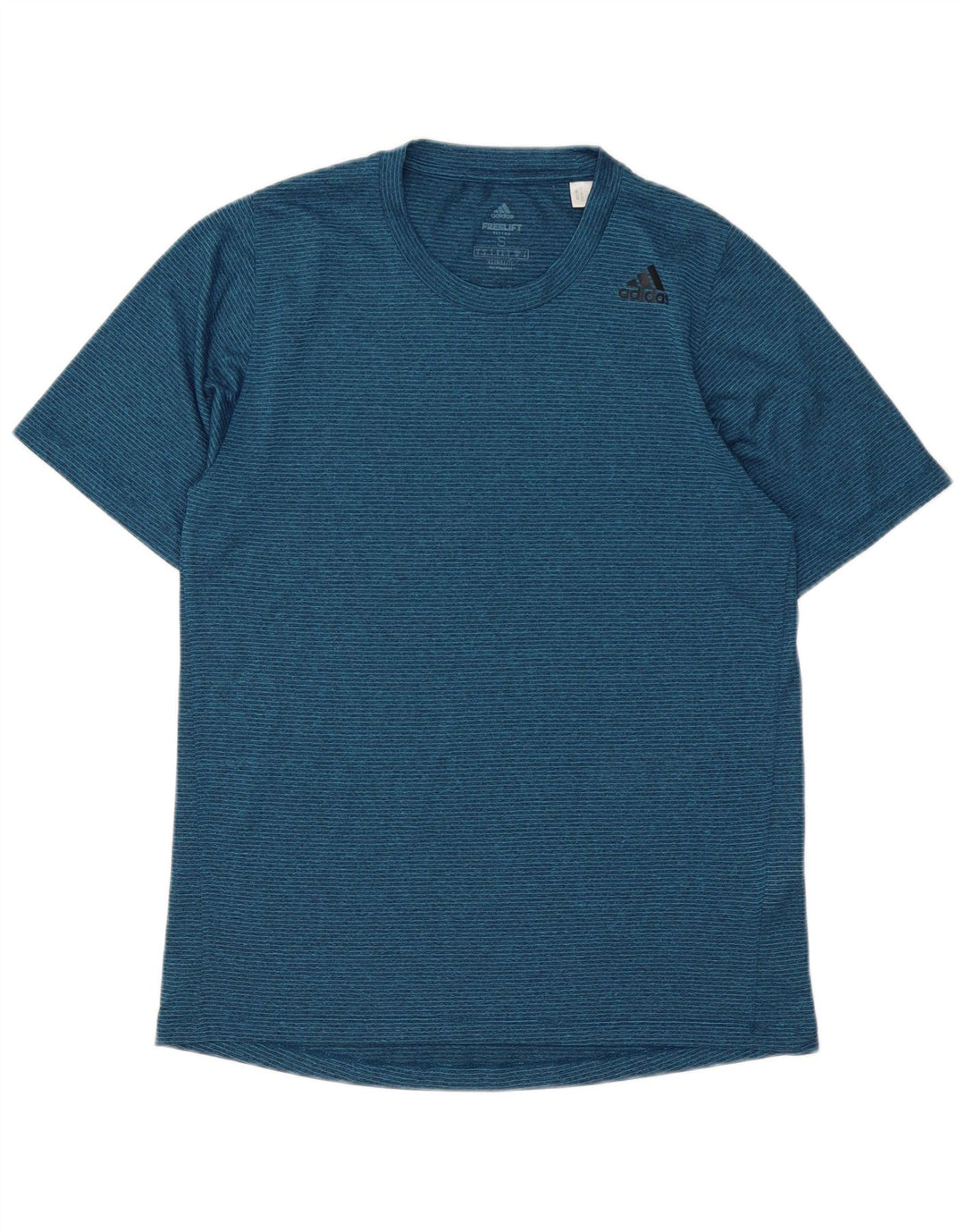 Adidas Męska koszulka Climalite Top, mała, granatowa, poliestrowa w paski