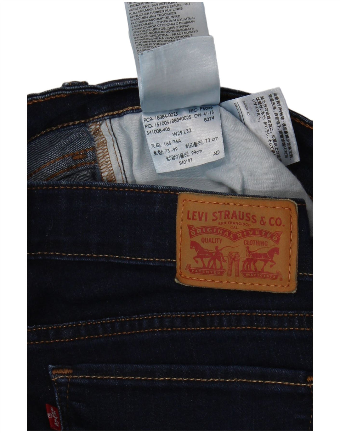 Damskie jeansy Levi's 712 Slim W29 L32 Granatowa bawełna
