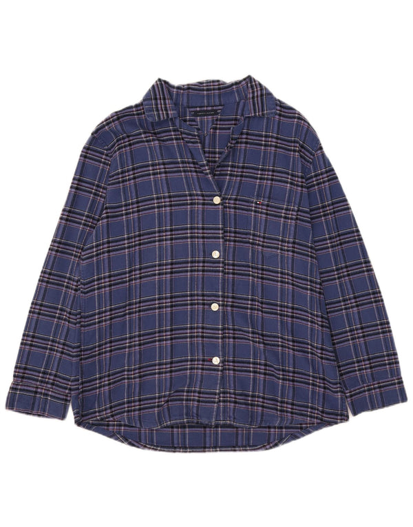 Damska koszula flanelowa Tommy Hilfiger UK 18 XL, granatowa, bawełniana w kratę
