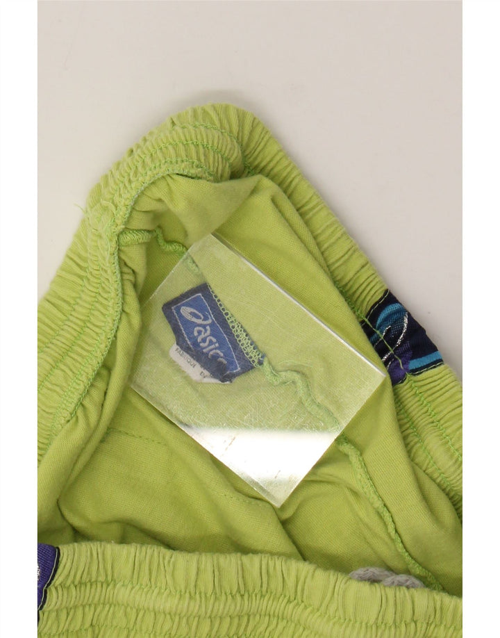 Męskie spodenki sportowe ASICS z grafiką XL, zielone, bawełniane z blokami kolorów