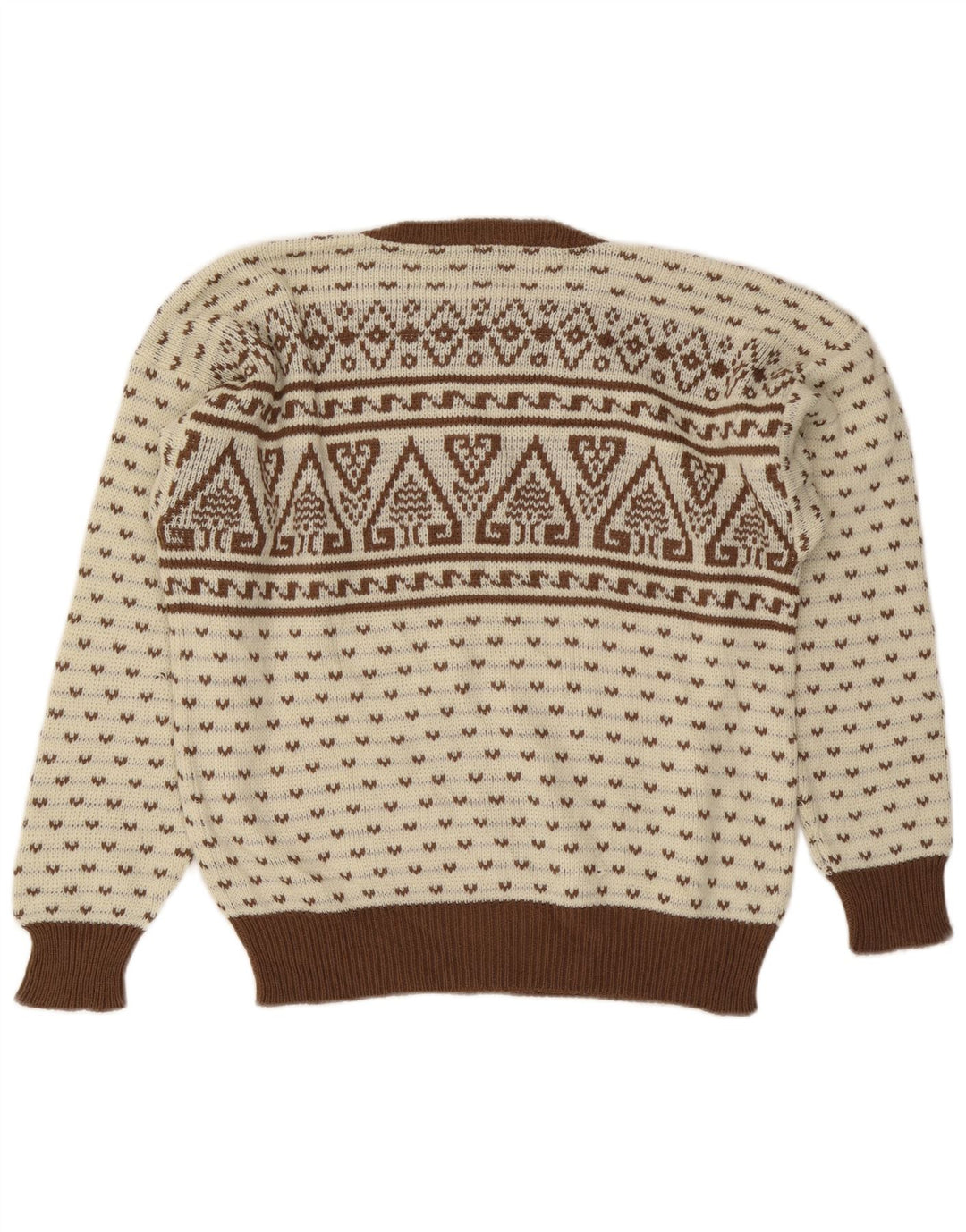 Sweter męski C&A z okrągłym dekoltem IT 48/50 średni beż Fair Isle