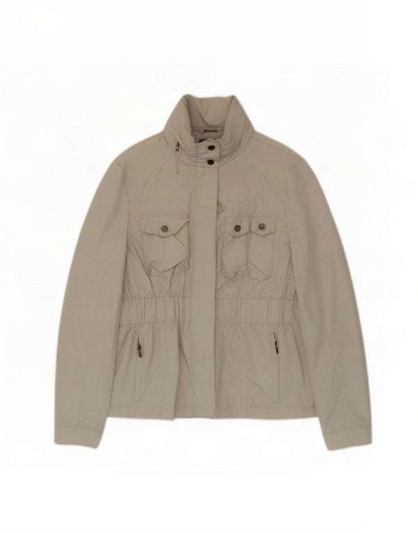 Zara Womens Hooded Utility Jacket UK 14 Large Beige Polyester
