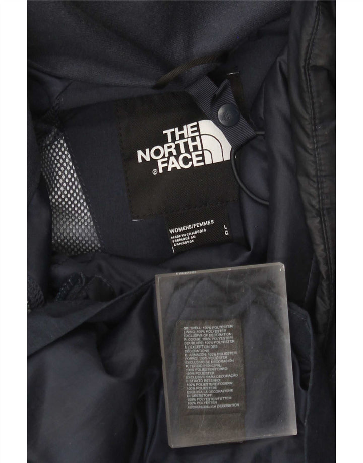 Damska kurtka przeciwdeszczowa z kapturem The North Face UK 16, duża, granatowa, z poliestru