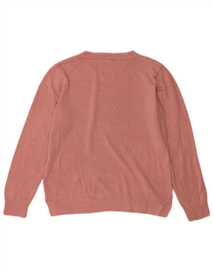 Marks & Spencer Damski sweter z okrągłym dekoltem, UK 14, średni różowy akryl