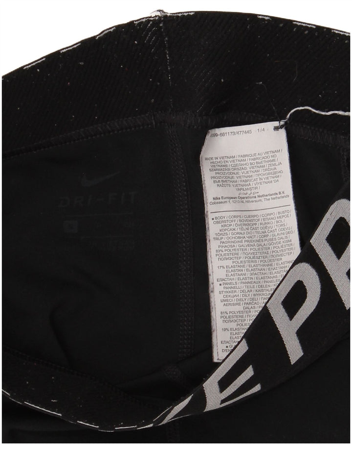 Damskie legginsy Nike Graphic UK 8, małe, czarne, poliestrowe