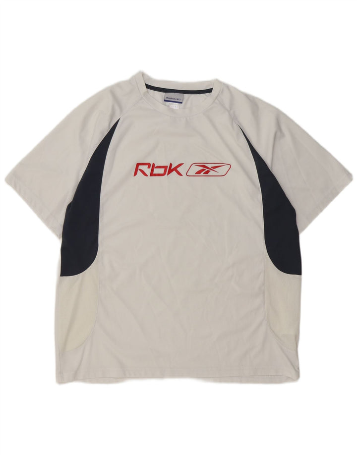 Męska koszulka z grafiką REEBOK Top XL w kolorze białym