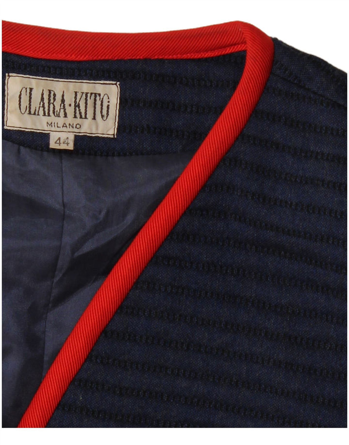 Damska marynarka VINTAGE zapinana na 3 guziki IT 44 w średnie granatowe paski