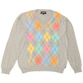 Męski sweter Gant z dekoltem w kształcie litery V, XL, szary, argyle/diamentowa bawełna