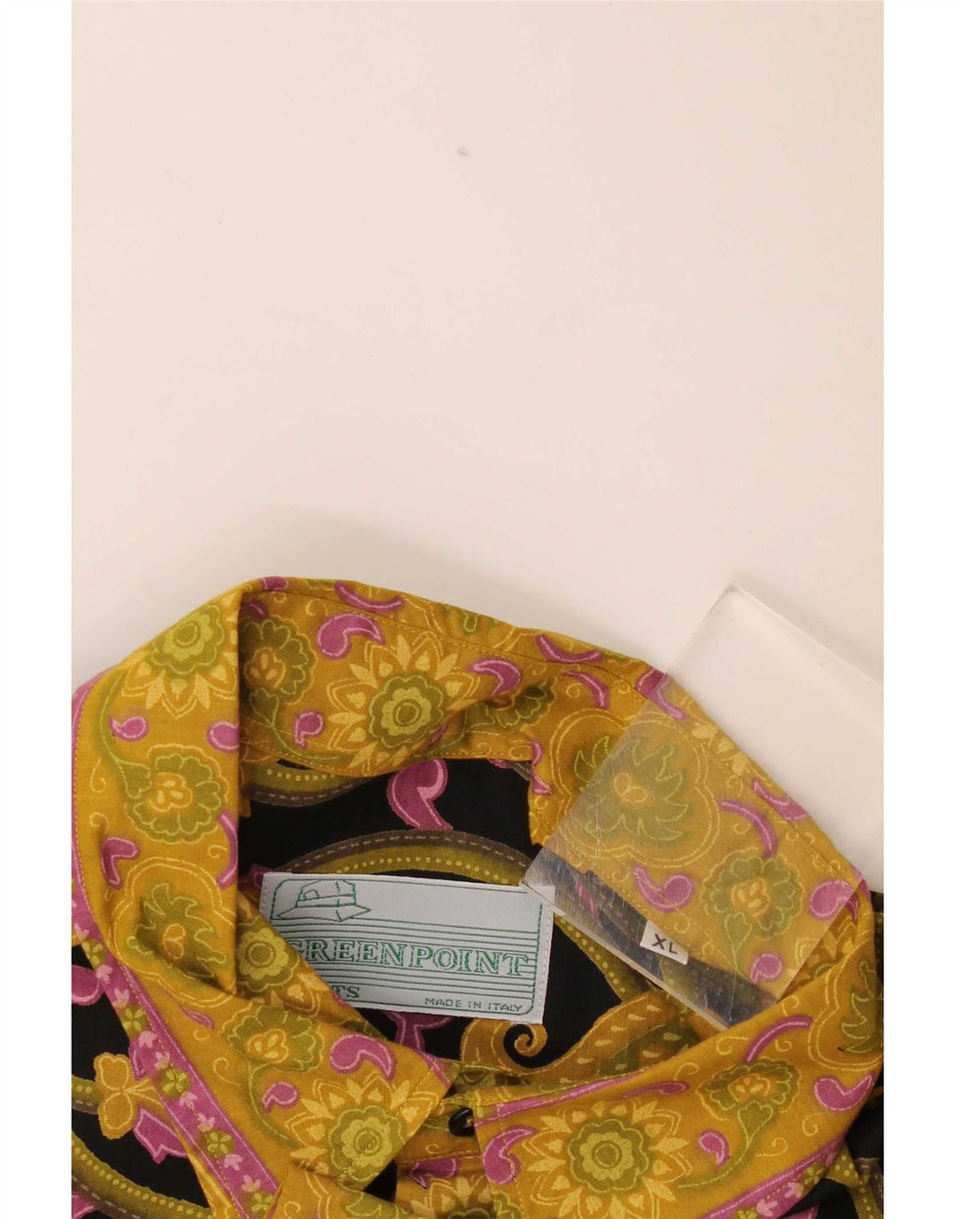 Vintage męska koszula z krótkim rękawem XL, czarna paisley