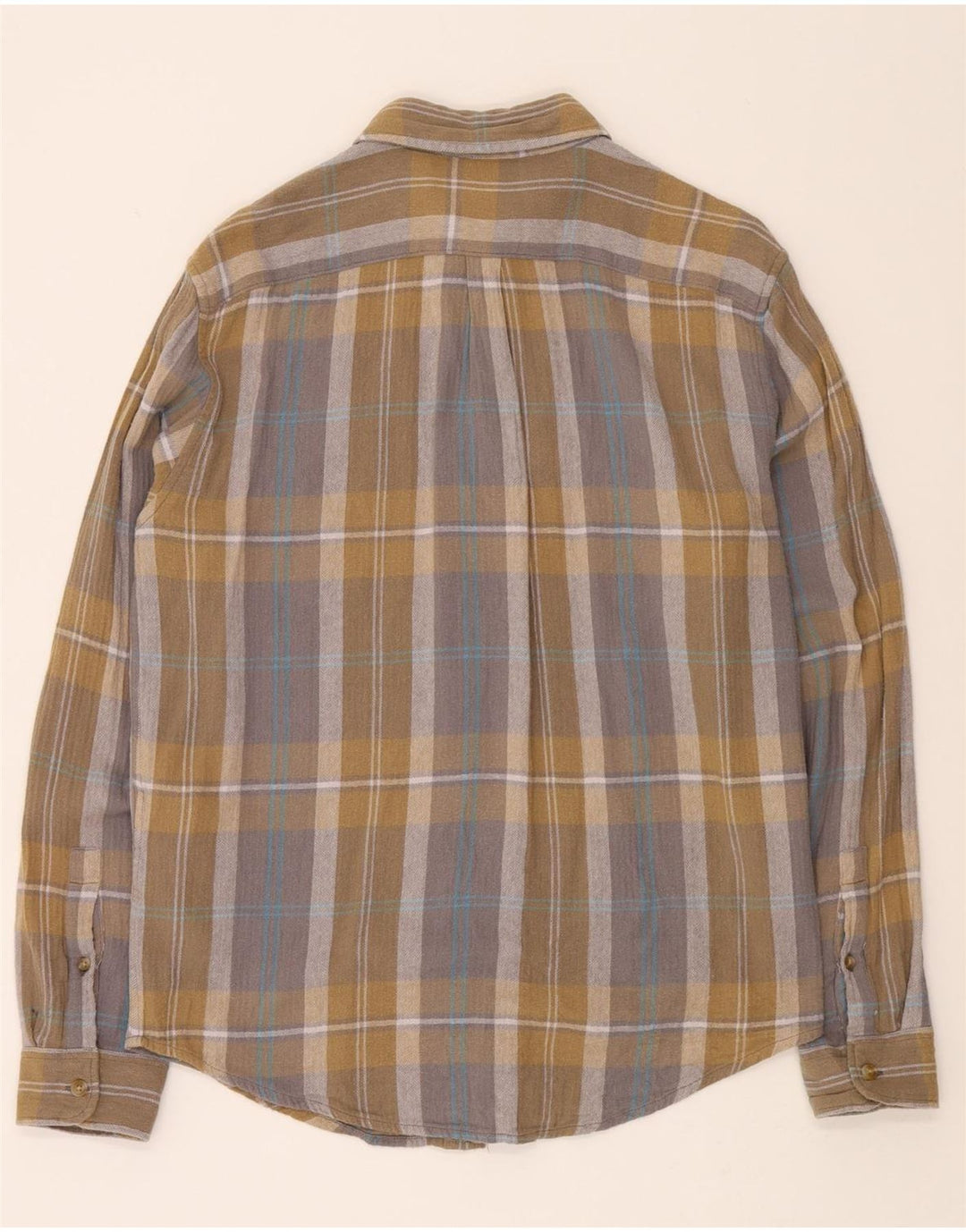 DOCKERS Mens Flannel Shirt Small Brown Check Cotton Vintage Dockers and Second-Hand Dockers from Messina Hembry 
