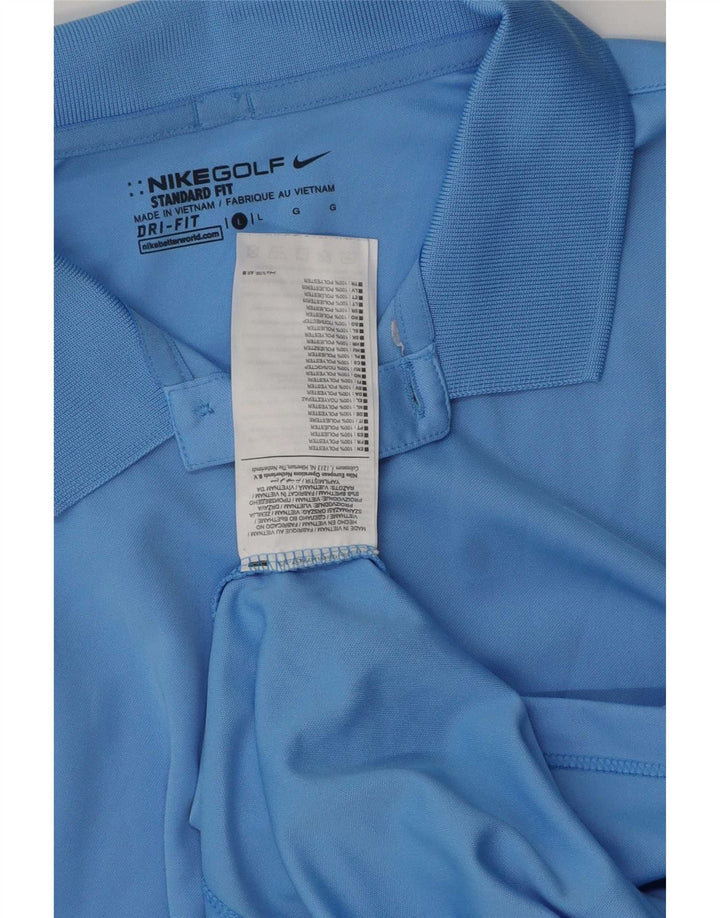 Męska koszulka polo Nike Dri Fit Standard, duża niebieska, poliestrowa