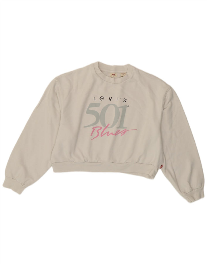 Damska bluza Levi's Crop Graphic Oversize UK 10 Small White