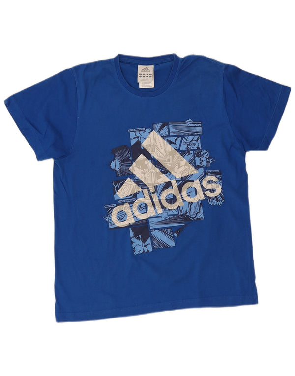 Męska koszulka graficzna Adidas Top Medium Blue Cotton