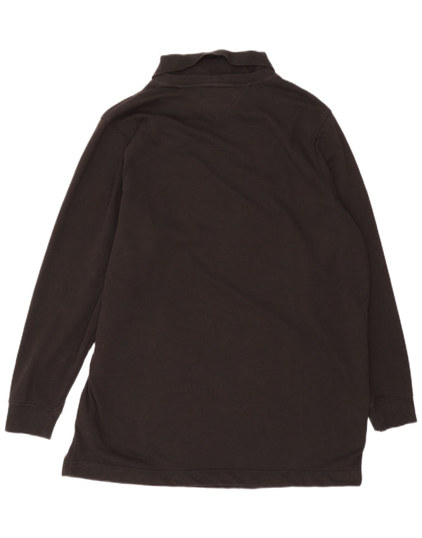 Męska koszulka polo z długim rękawem Tommy Hilfiger XL, czarna bawełna