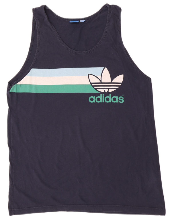 Adidas Męska kamizelka z grafiką Top XL, granatowa, z blokami kolorów