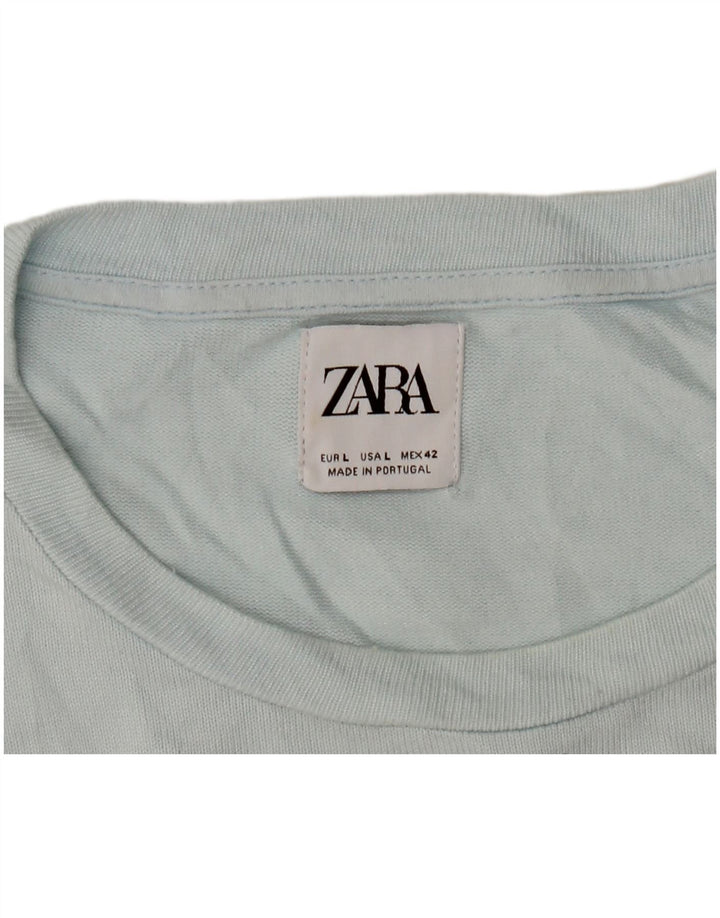 Męski T-shirt Zara, duży, niebieski