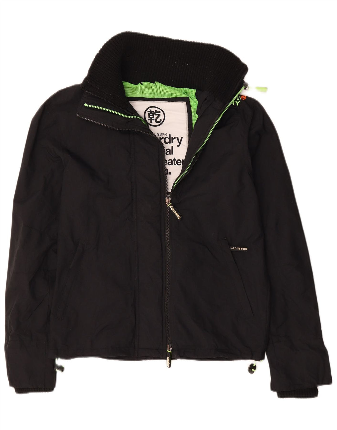 Męska wiatrówka Superdry UK 36, mała, czarna nylonowa