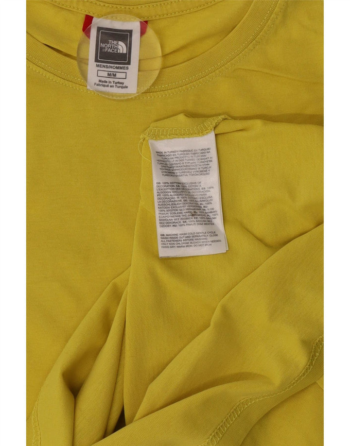 Męski T-shirt z grafiką The North Face, średni żółty, bawełniany