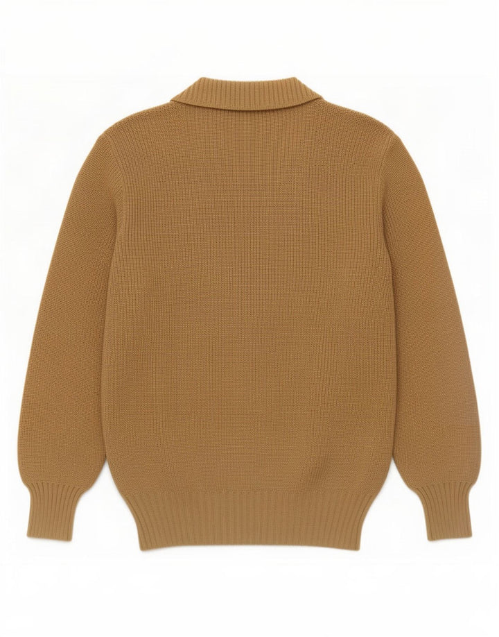 Sweter męski w stylu vintage, średniej wielkości brązowa wełna