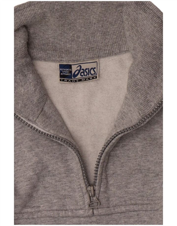 Męska bluza z zamkiem błyskawicznym Asics, duża, szara bawełna