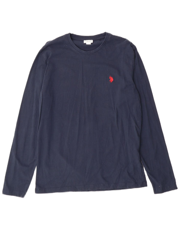 US Polo Assn. Top damski z długim rękawem UK 16, duży, granatowy, bawełniany