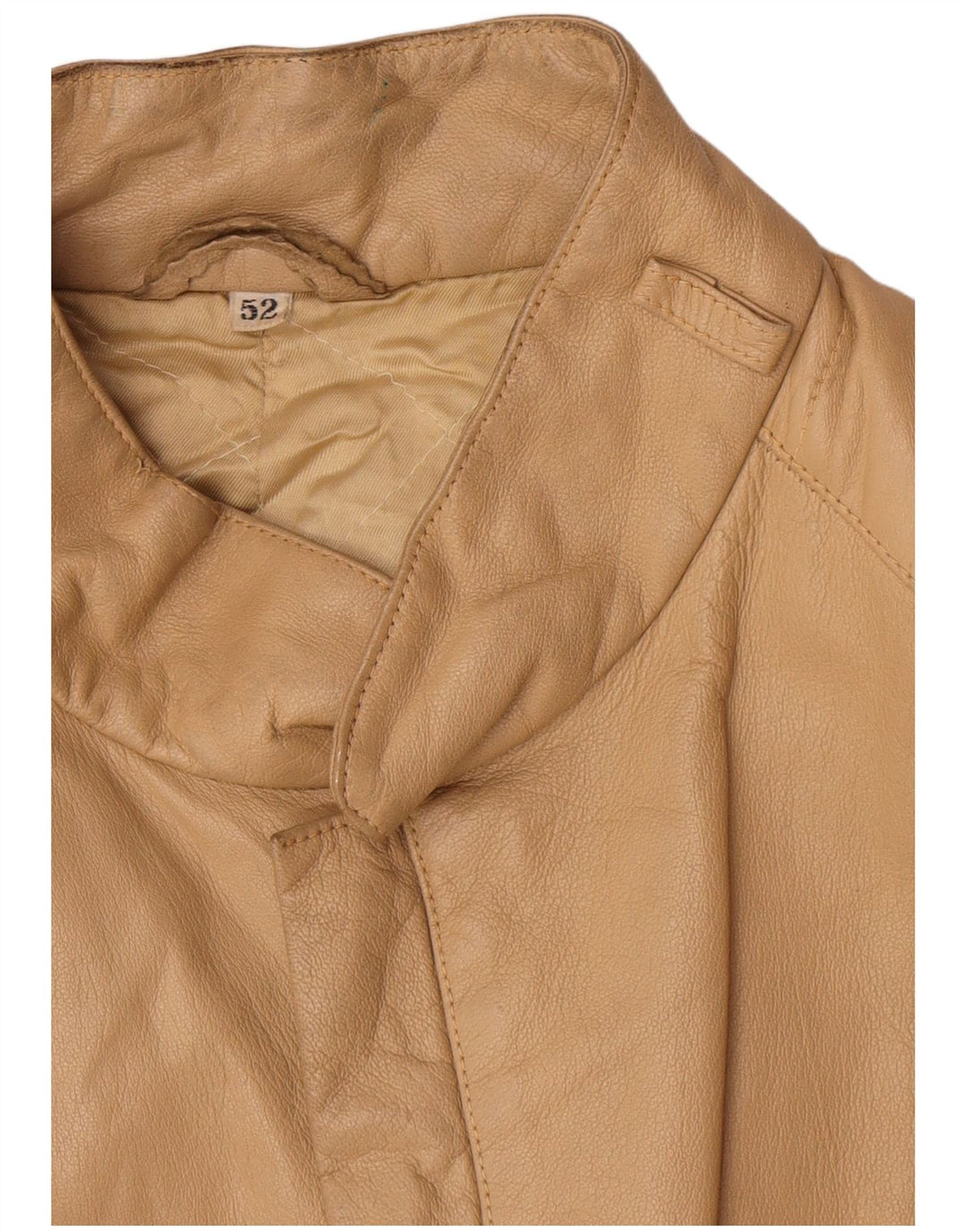 Vintage męska kurtka skórzana IT 52 XL beżowa