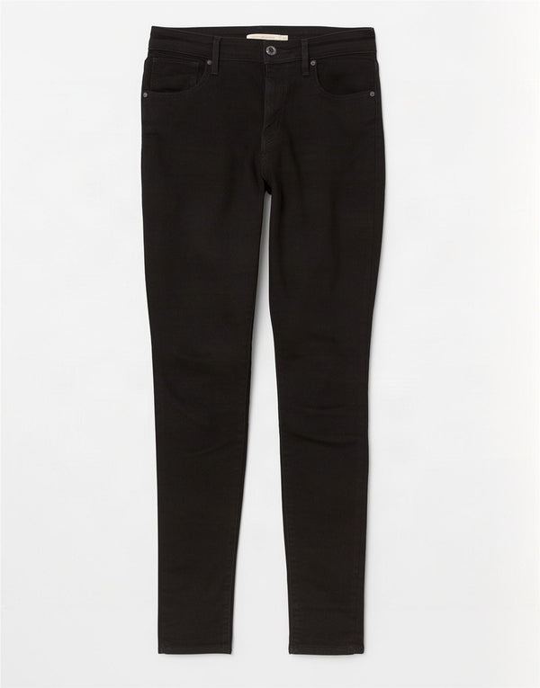 Damskie jeansy Levi's 721 z wysokim stanem W28 L34 Czarna bawełna
