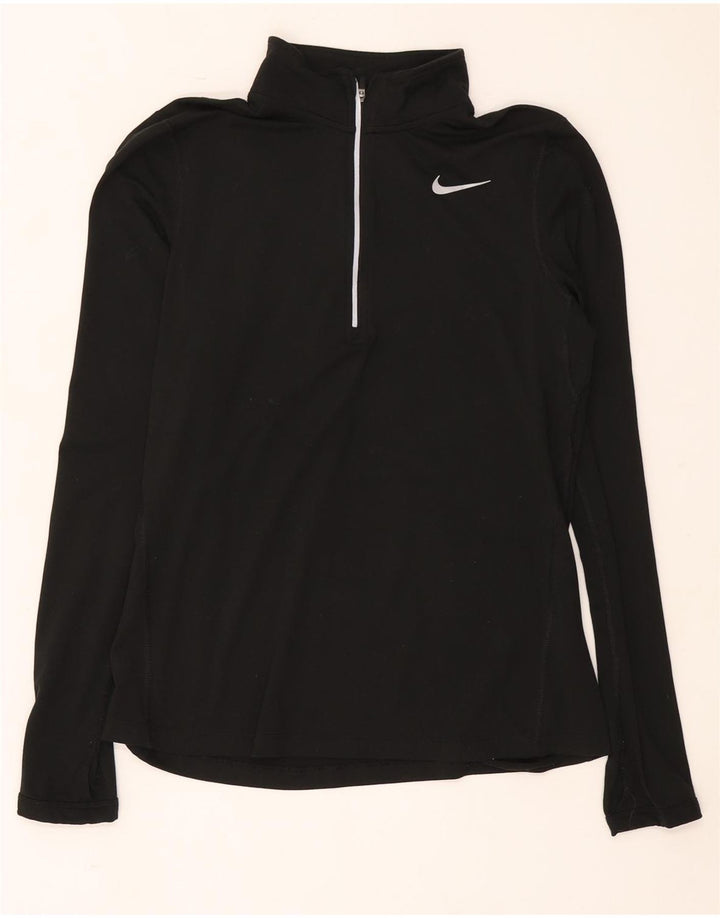 Damski dres Nike Dri Fit z zamkiem błyskawicznym na szyi, UK 10, mały, czarny