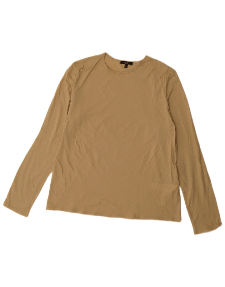 Damski top Massimo Dutti z długim rękawem UK 14, średnio beżowy, bawełniany