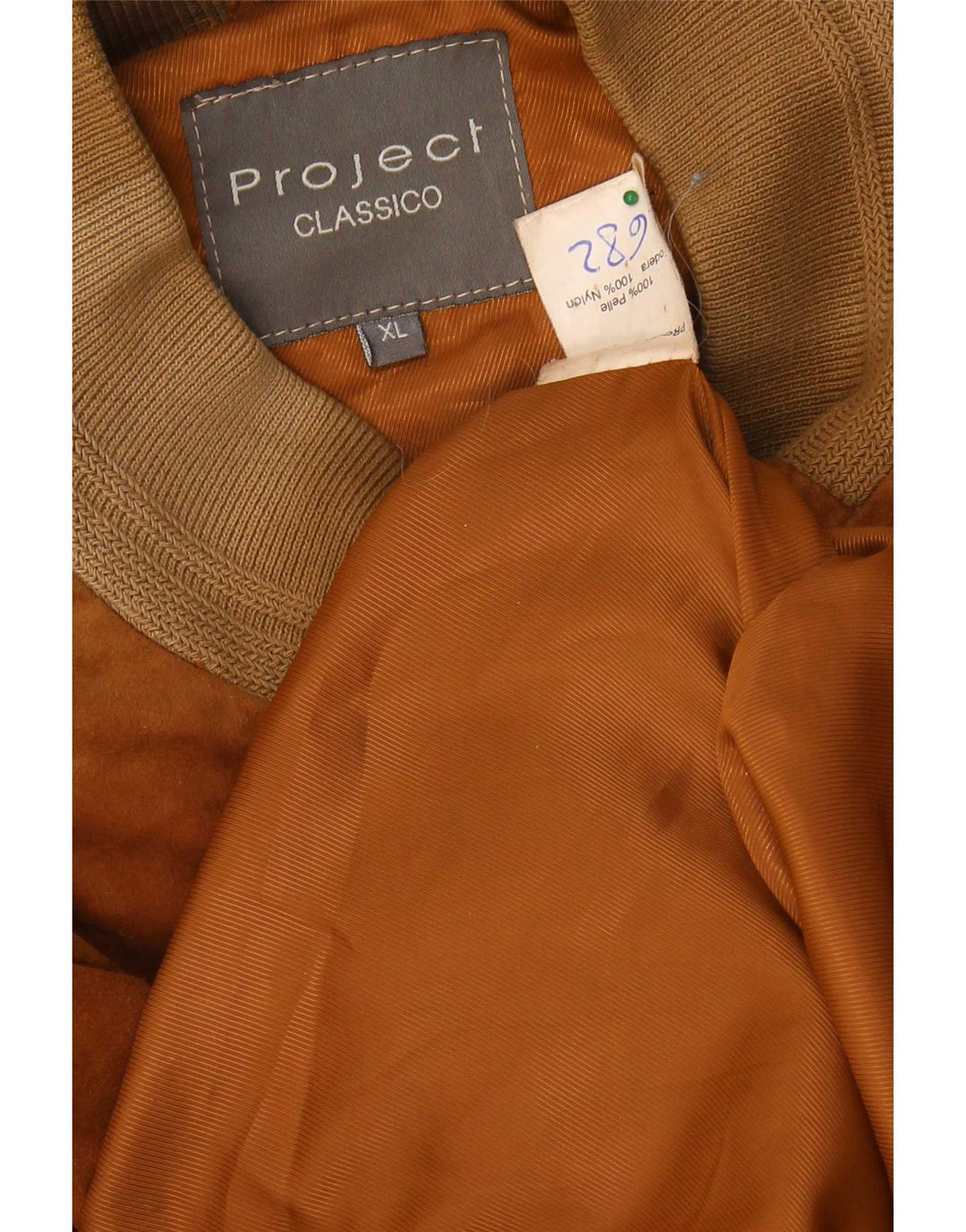 Męska zamszowa kurtka bomber Project Classico UK 42 XL, brązowa skóra