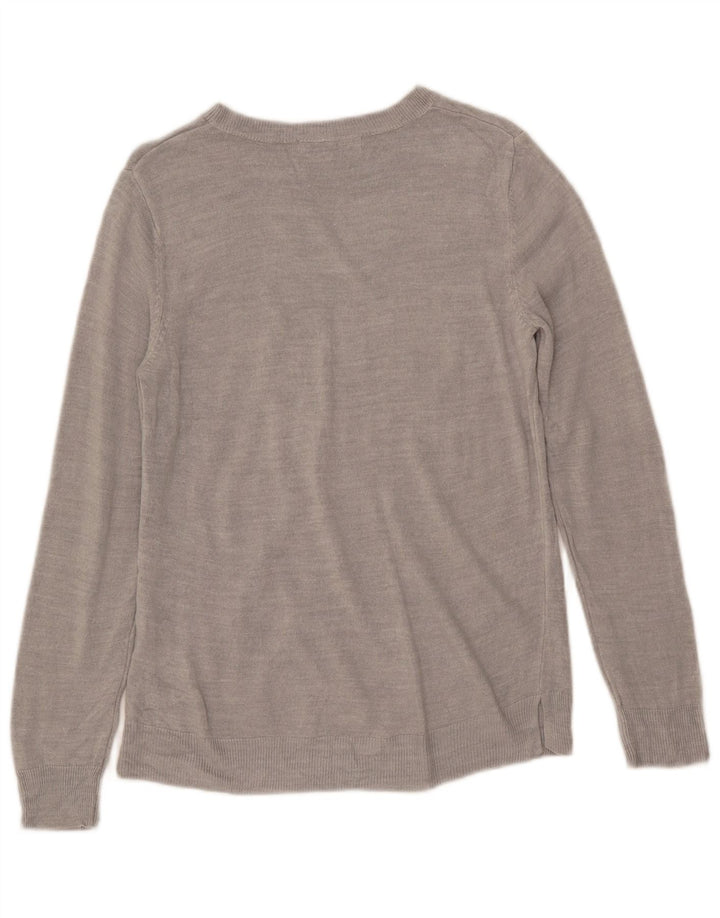 Marks & Spencer Damski sweter z dekoltem w łódkę UK 12 Średni szary akryl