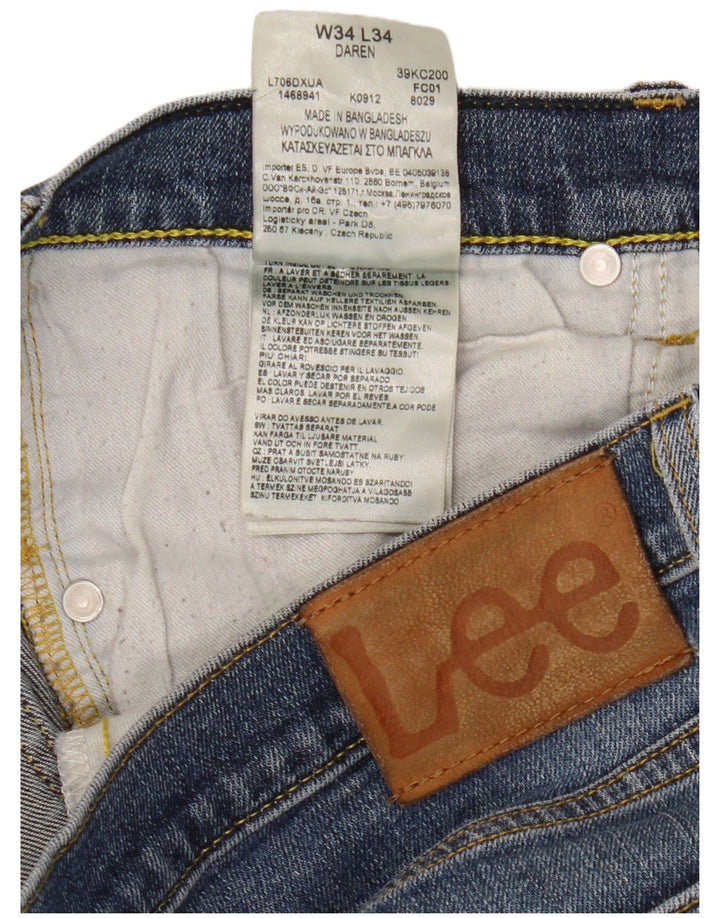 Damskie jeansy Lee Daren Straight W34 L30 Niebieskie bawełniane