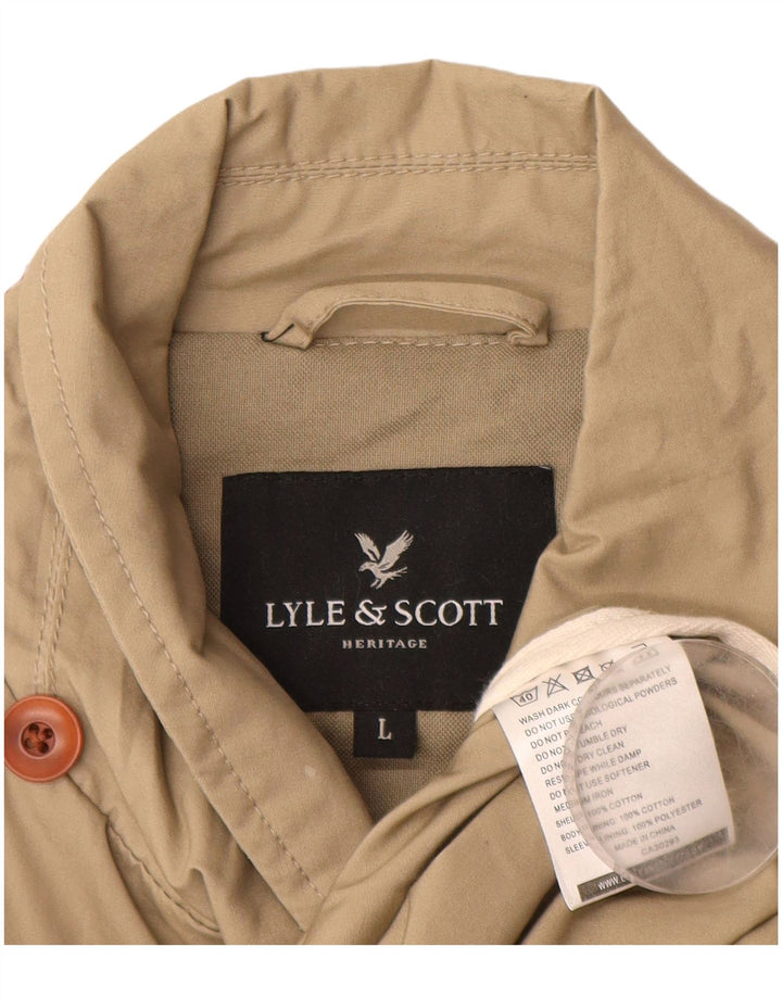 Męska kurtka użytkowa LYLE & SCOTT UK 40, duża, beżowa, bawełniana