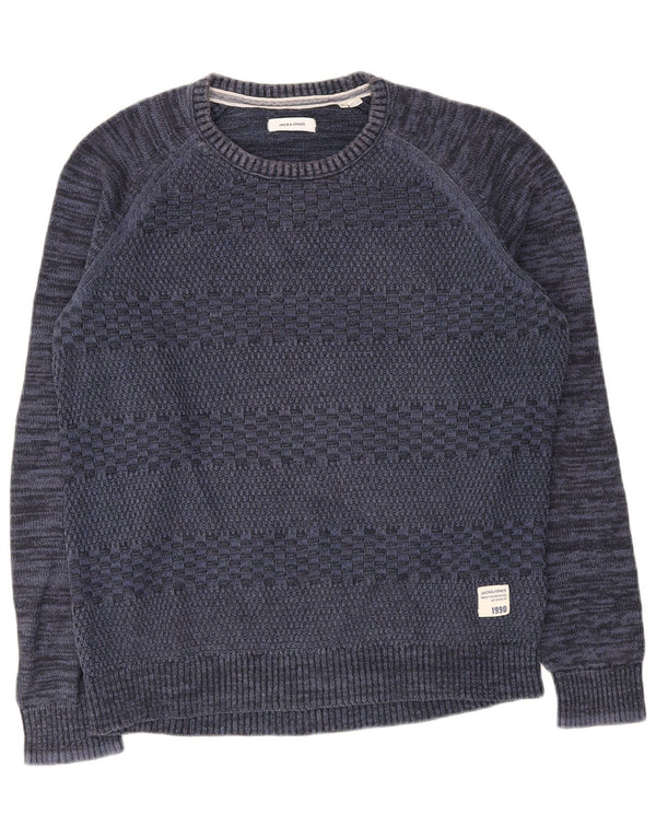 Męski sweter Jack & Jones z okrągłym dekoltem XL, granatowy, bawełniany
