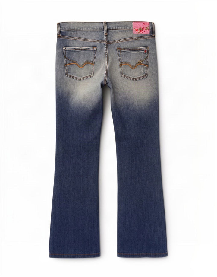 Damskie jeansy Bootcut Replay W32 L30 Niebieskie bawełniane